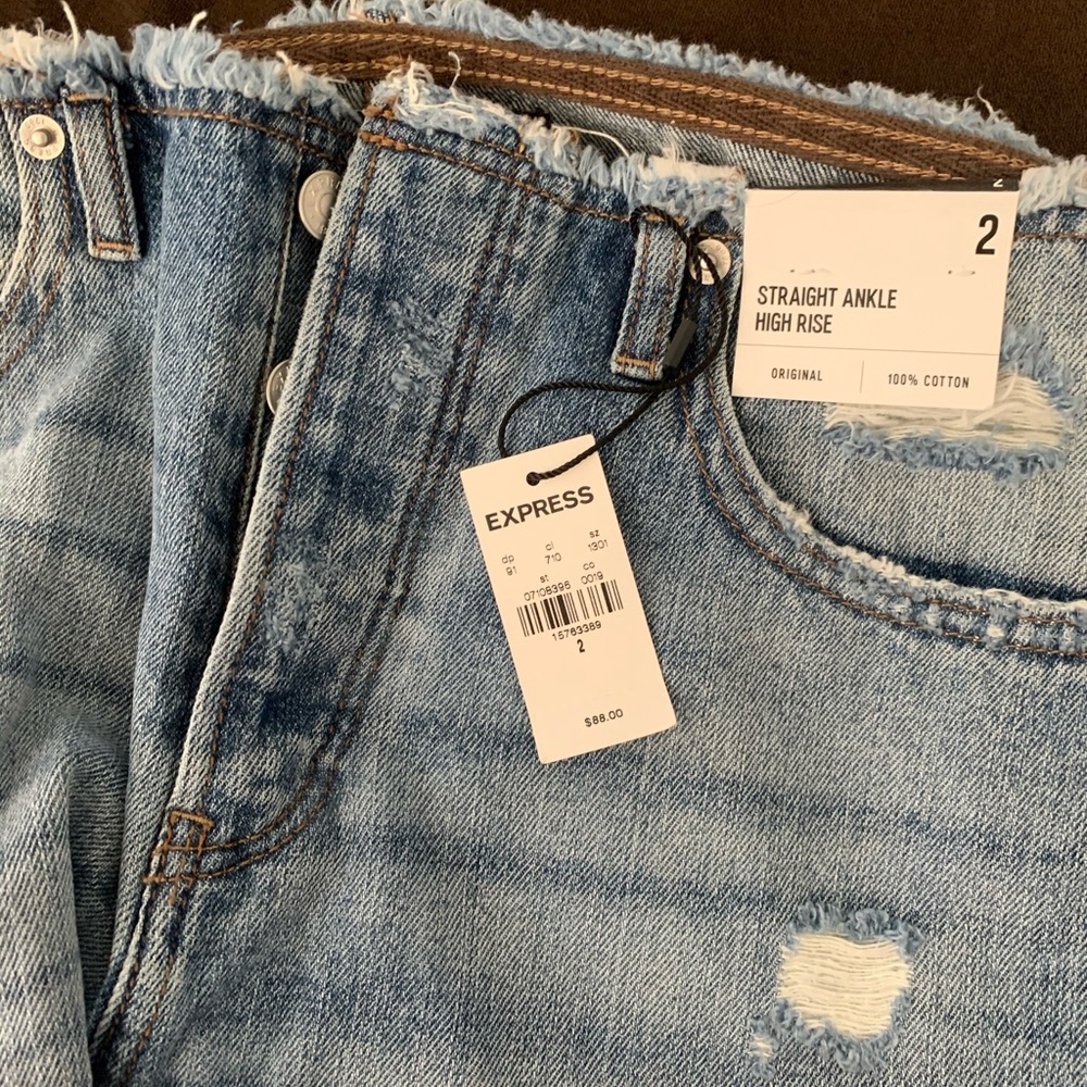 Express Distressed Ankle Jeans